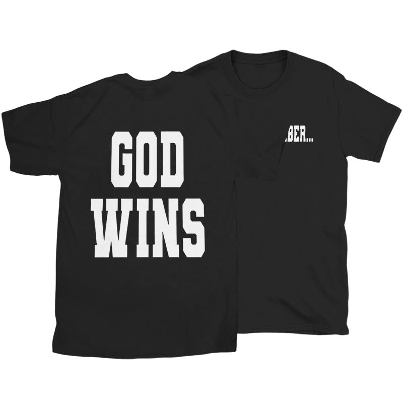 Christianartworkshop God Wins T-shirt - Black - 2XL - image 4