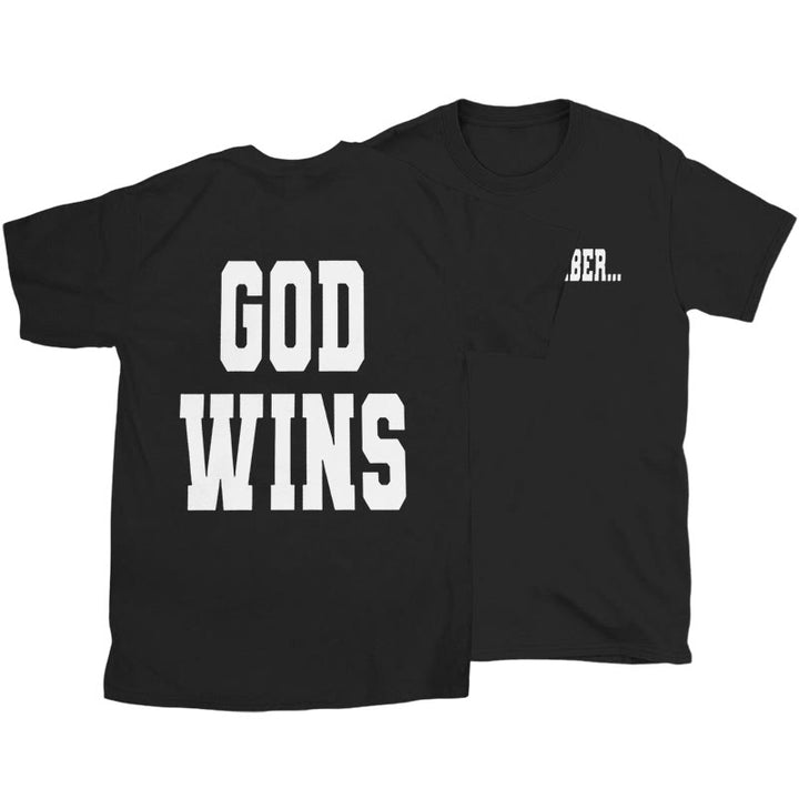Christianartworkshop God Wins T-shirt - Black - 2XL - image 4
