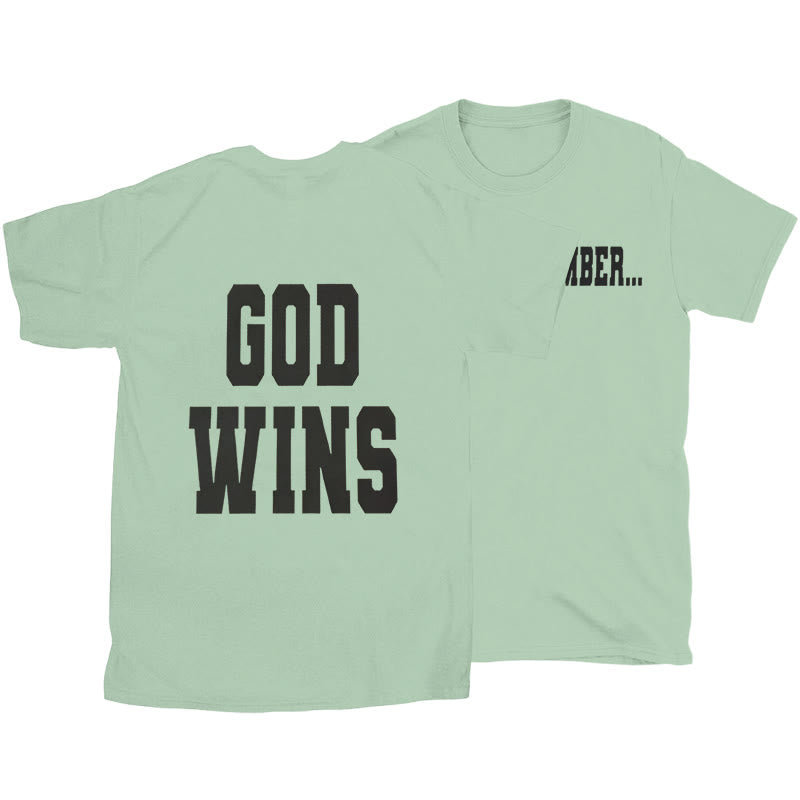 Christianartworkshop God Wins T-shirt - Light Green - 2XL - image 19