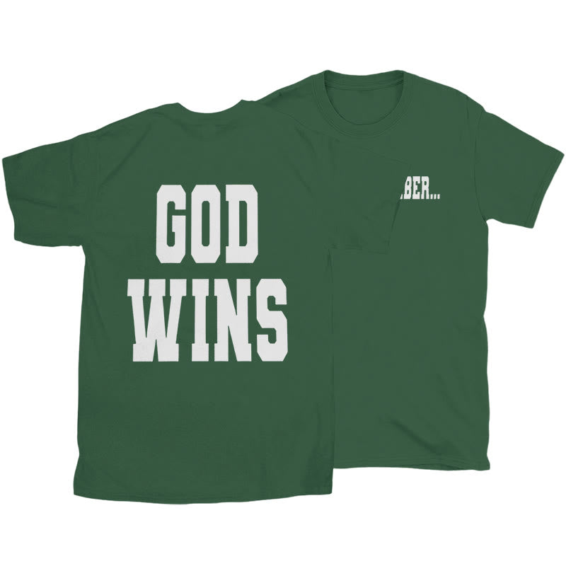 Christianartworkshop God Wins T-shirt - Dark Green - 2XL - image 22