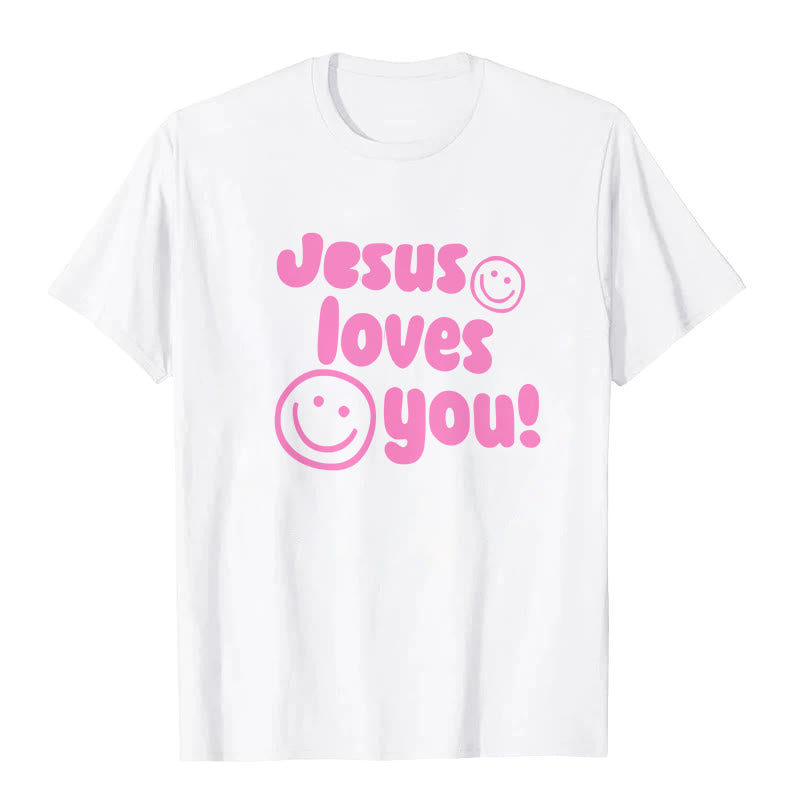 Christianartworkshop Jesus Loves You T-shirt - White - 2XL - image 1