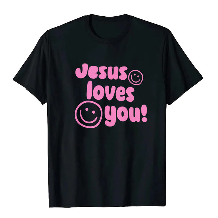 Christianartworkshop Jesus Loves You T-shirt - Black - 2XL - image 1