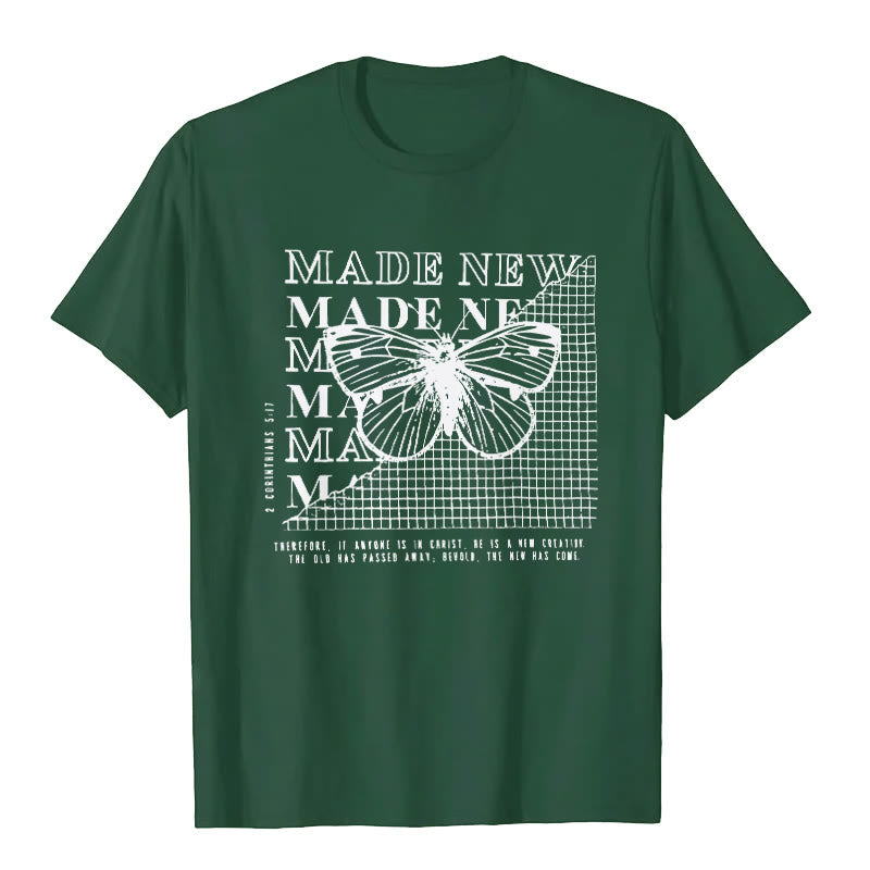 Christianartworkshop Made New T-shirt - Dark Green - 2XL - image 8
