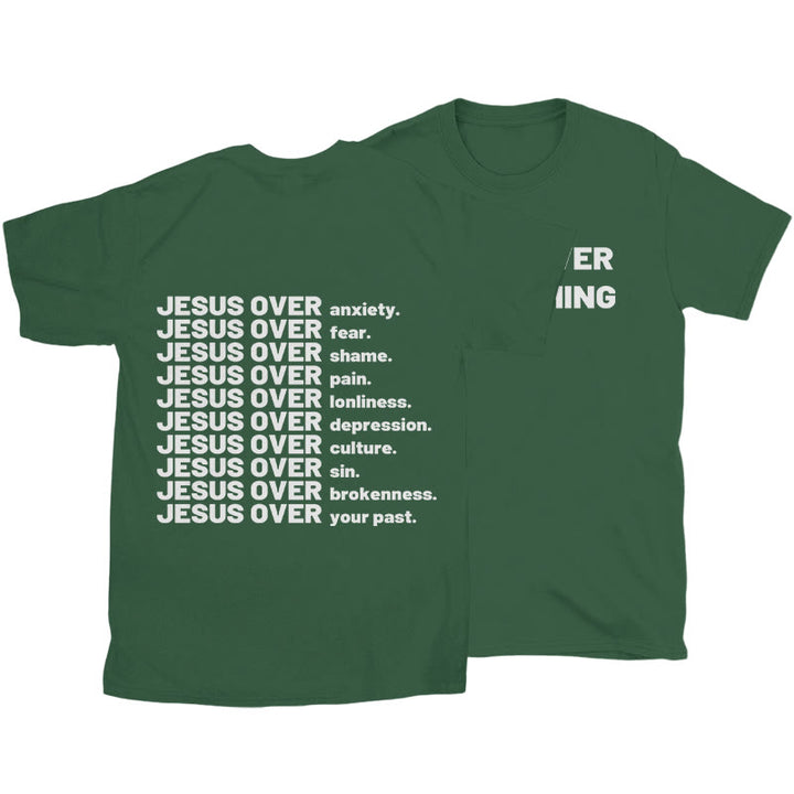 Christianartworkshop Jesus ​​Over T-shirt - Dark Green - 2XL - image 22
