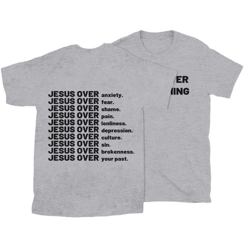 Christianartworkshop Jesus ​​Over T-shirt - Grey - 2XL - image 25