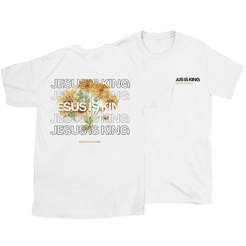 Christianartworkshop Jesus ​Is King T-shirt - White - 2XL - image 1