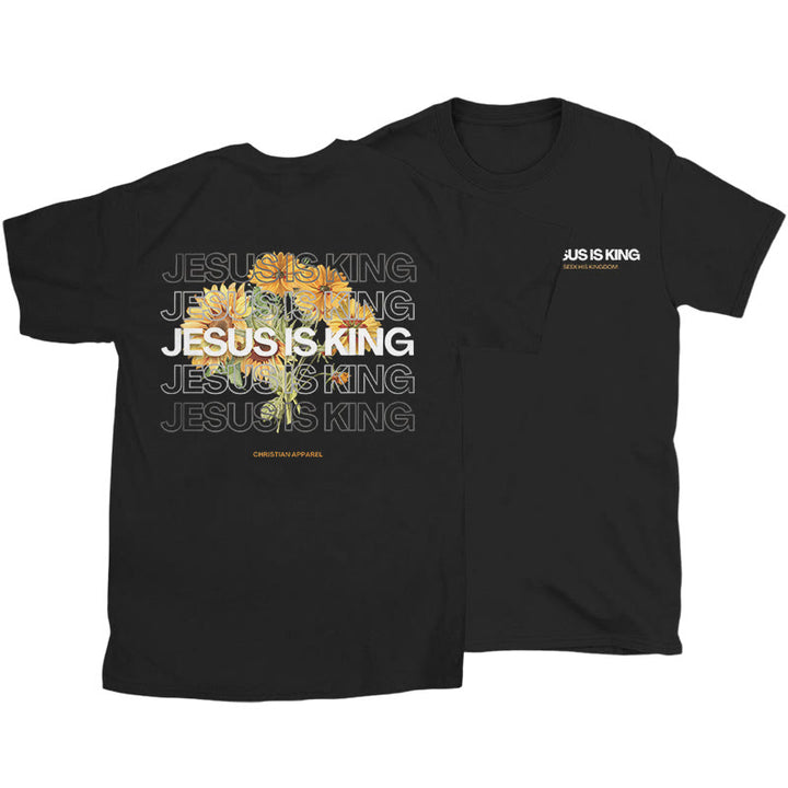 Christianartworkshop Jesus ​Is King T-shirt - Black - 2XL - image 4