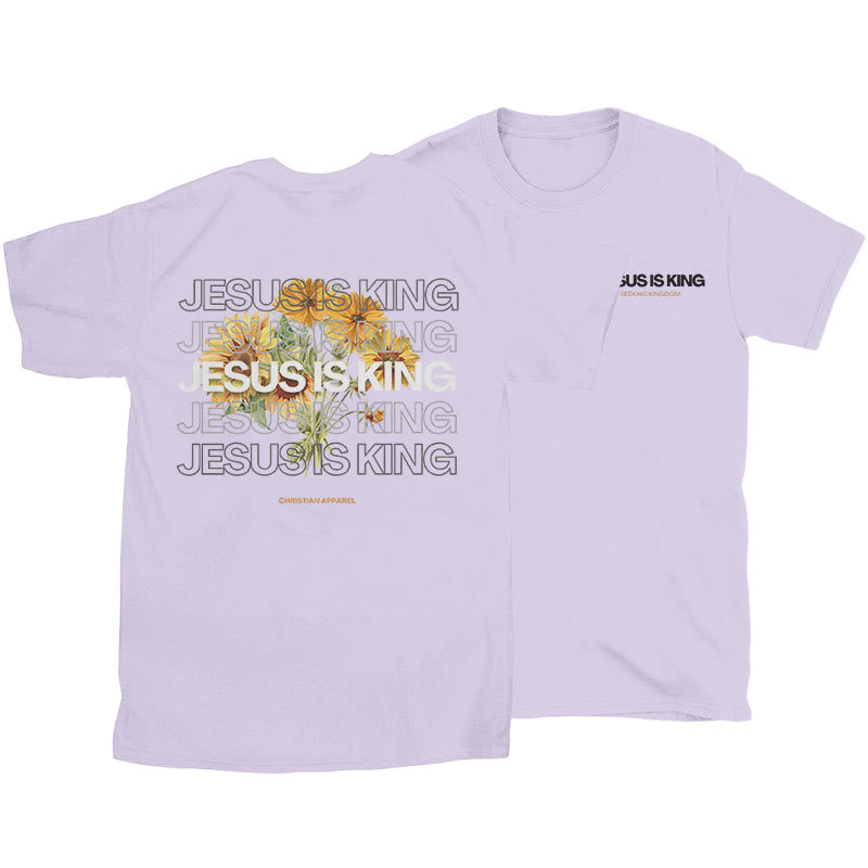 Christianartworkshop Jesus ​Is King T-shirt - Purple - 2XL - image 16
