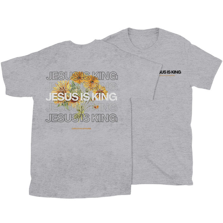 Christianartworkshop Jesus ​Is King T-shirt - Grey - 2XL - image 25