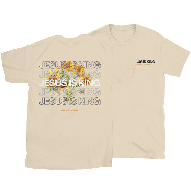 Christianartworkshop Jesus ​Is King T-shirt - Beige - 2XL - image 7