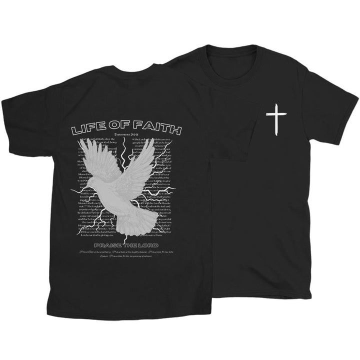 Christianartworkshop Life of Faith T-shirt - Black - 2XL - image 4