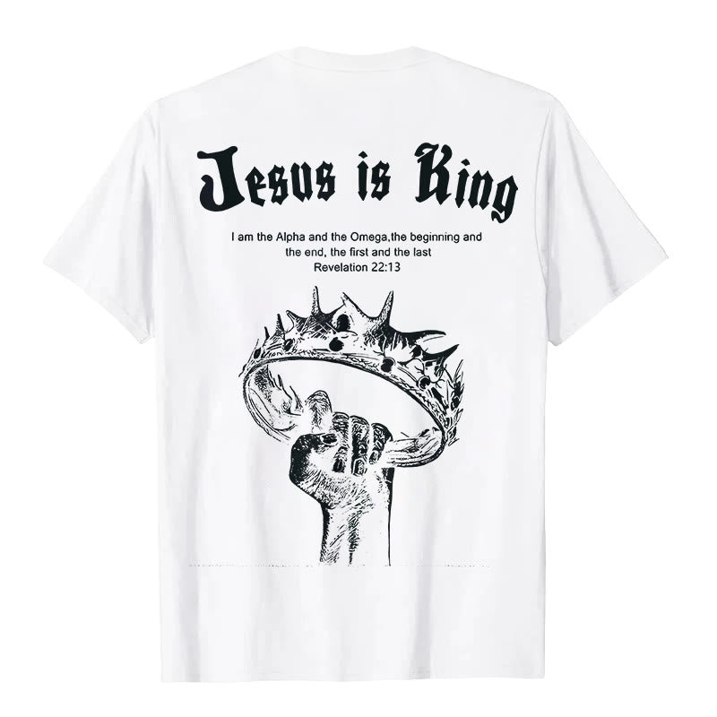 Christianartworkshop Jesus is King T-shirt - White - 2XL - image 1