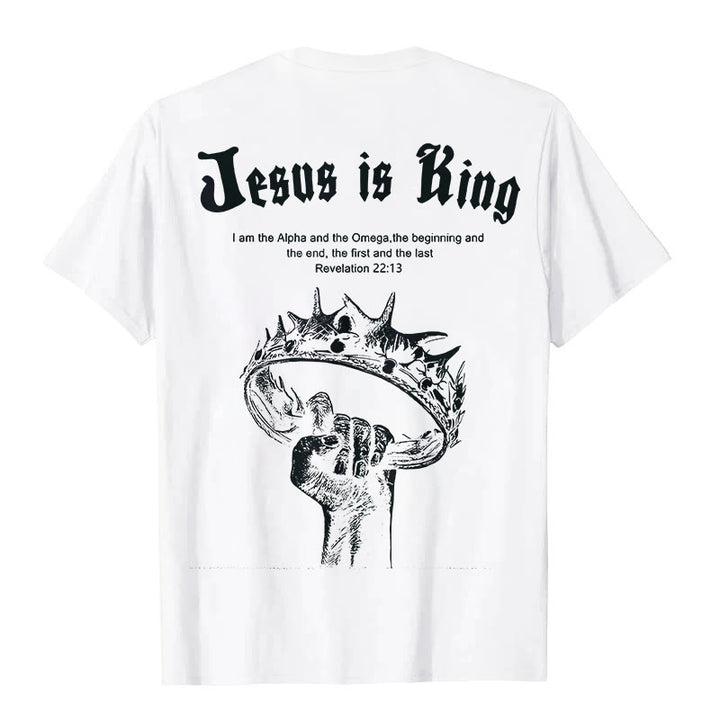 Christianartworkshop Jesus is King T-shirt - White - 2XL - image 1