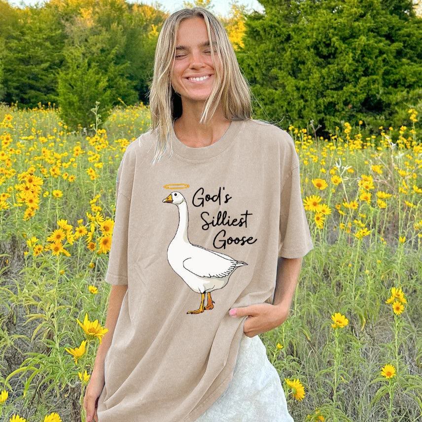 Christianartworkshop God's Silliest Goose Washed T-Shirt - image 5