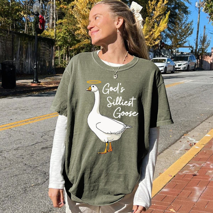 Christianartworkshop God's Silliest Goose Washed T-Shirt - image 9