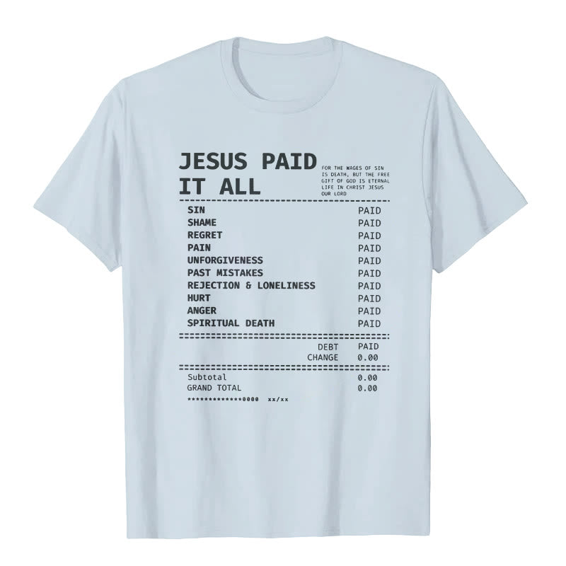 Christianartworkshop Jesus ​​Paid It All T-shirt - Blue - 2XL - image 6
