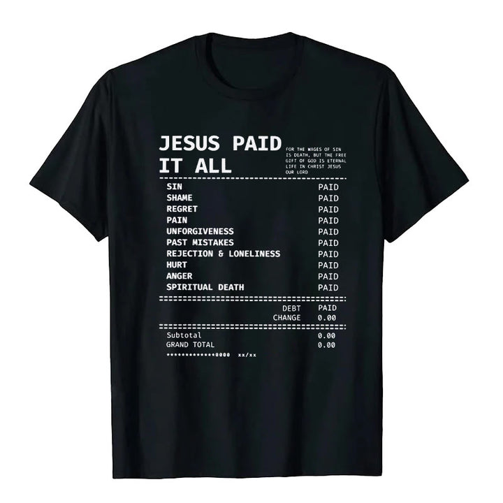 Christianartworkshop Jesus ​​Paid It All T-shirt - Black - 2XL - image 3