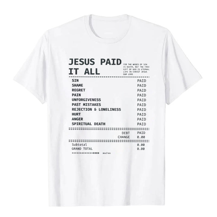 Christianartworkshop Jesus ​​Paid It All T-shirt - White - 2XL - image 1