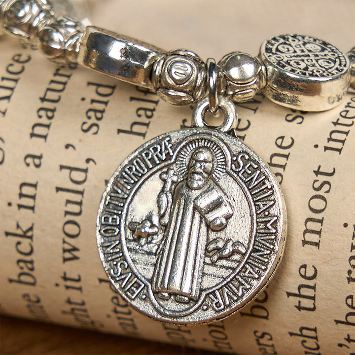 Christianartworkshop St. Benedict Crucifix Rose Bracelet: Timeless Christian Accessory for Daily Faith Expression - image 6
