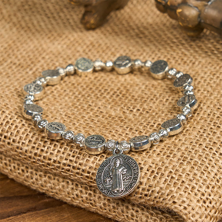 Christianartworkshop St. Benedict Crucifix Rose Bracelet: Timeless Christian Accessory for Daily Faith Expression - image 5