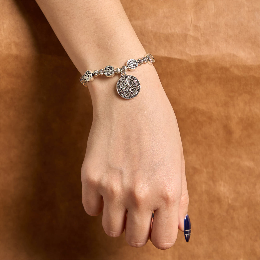 Christianartworkshop St. Benedict Crucifix Rose Bracelet: Timeless Christian Accessory for Daily Faith Expression - image 2