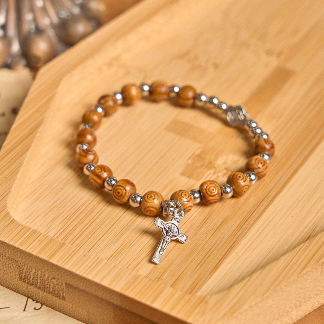 Christianartworkshop Jesus Icon Crucifix Rose Bracelet: Handmade Spiritual Jewelry with Exquisite Craftsmanship - image 4