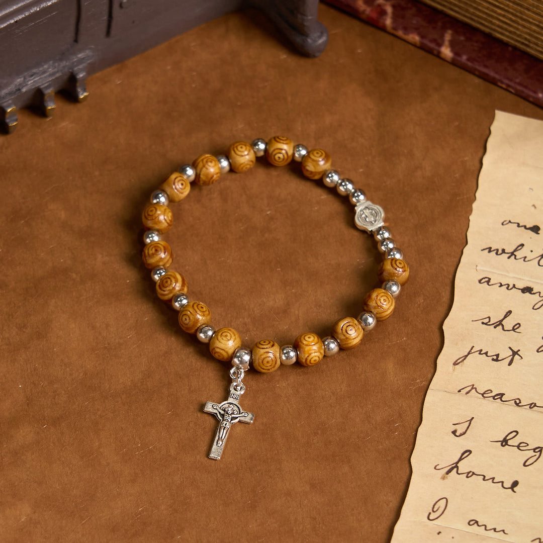 Christianartworkshop Jesus Icon Crucifix Rose Bracelet: Handmade Spiritual Jewelry with Exquisite Craftsmanship - image 5