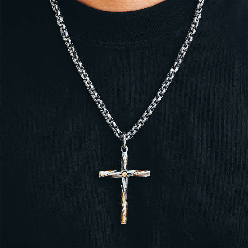 Christianartworkshop 925 Sterling Silver Spiral Cross Necklace: A Modern Tribute to Faith - image 1