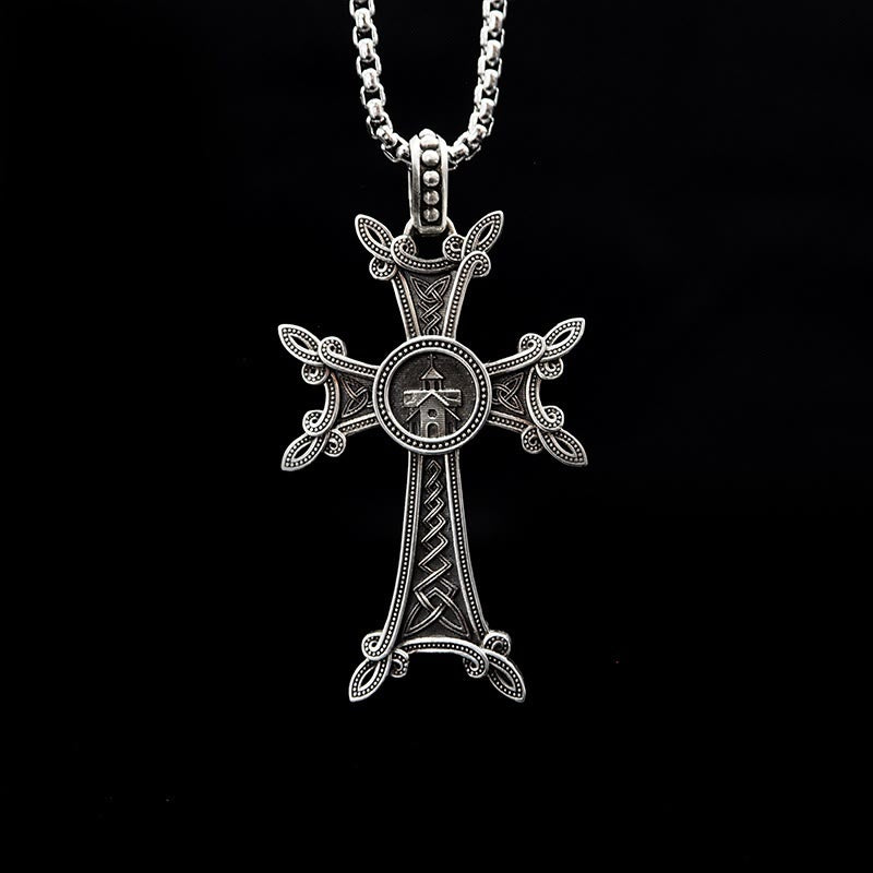 Christianartworkshop 925 Sterling Silver Celtic Crucifix Necklace: A Timeless Blend of Faith and Artistry - 925 Sterling Silver - image 1