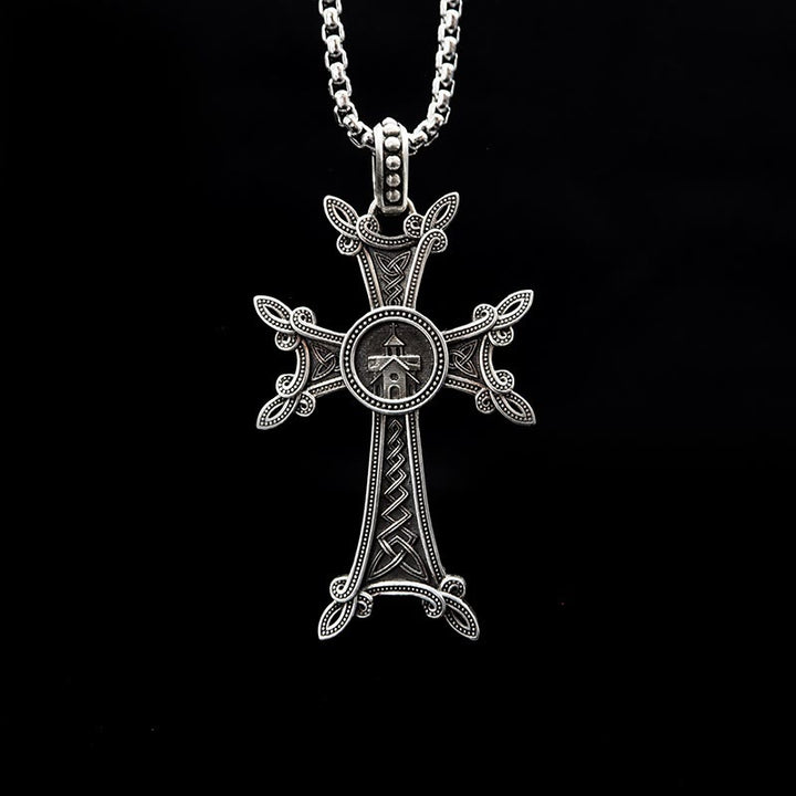 Christianartworkshop 925 Sterling Silver Celtic Crucifix Necklace: A Timeless Blend of Faith and Artistry - 925 Sterling Silver - image 1