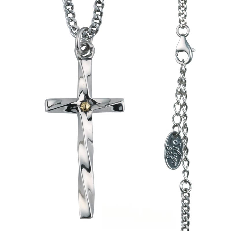 Christianartworkshop 925 Sterling Silver Modern & Minimalist Cross Necklace: Elegant Blend of Faith and Fashion - image 1