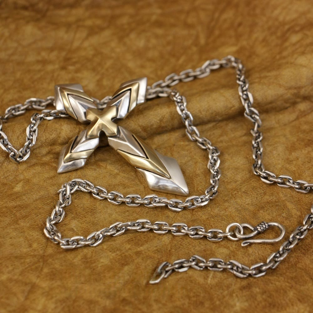 Christianartworkshop 925 Sterling Silver Vintage & Classic Cross Necklace: A Modern Interpretation of the Sacred Sigil - image 1