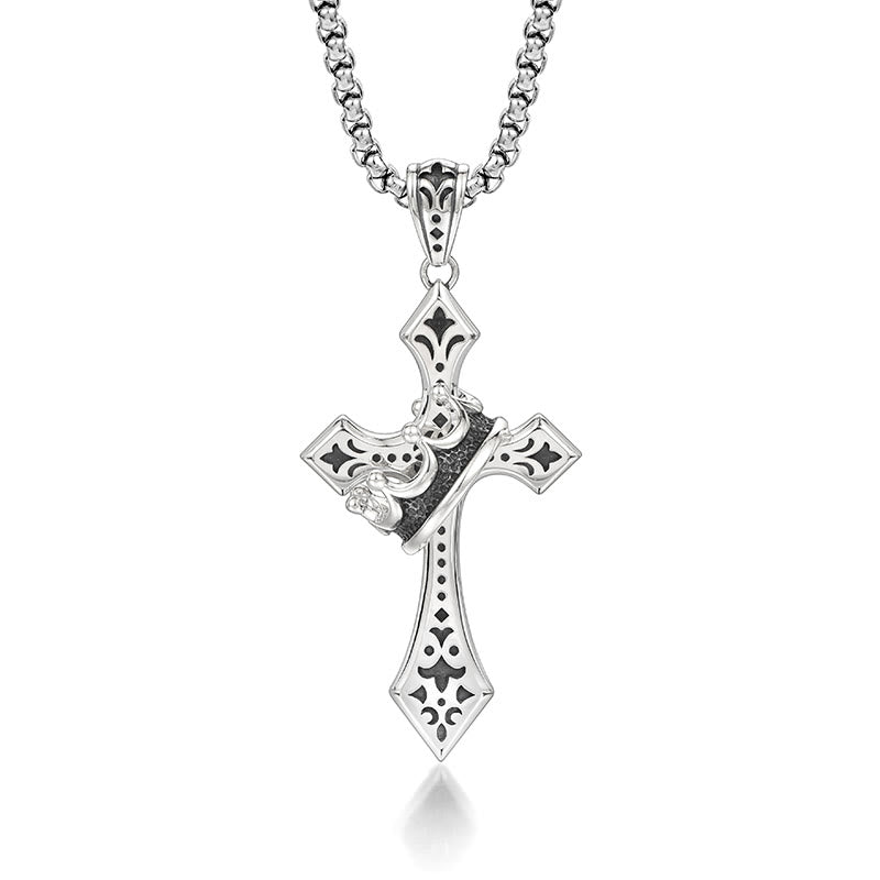 Christianartworkshop 925 Sterling Silver Vintage & Classic Cross Necklace: A Luxurious Emblem of Faith - Silver - image 1