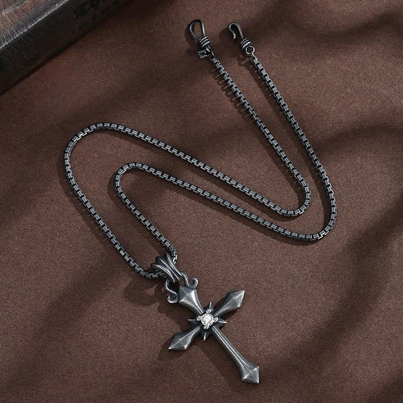Christianartworkshop 925 Sterling Silver Modern & Minimalist Cross Necklace: Mysterious and Trendy Symbol of Belief - image 2