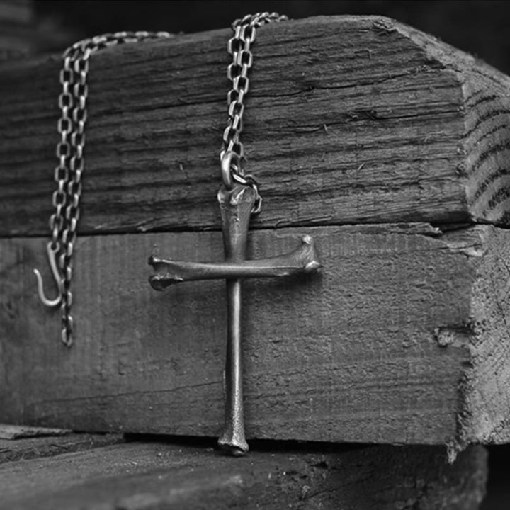 Christianartworkshop 925 Sterling Silver Modern & Minimalist Cross Bone-shaped Necklace: Showing Personality in Simplicity - 925 Sterling Silver - image 5