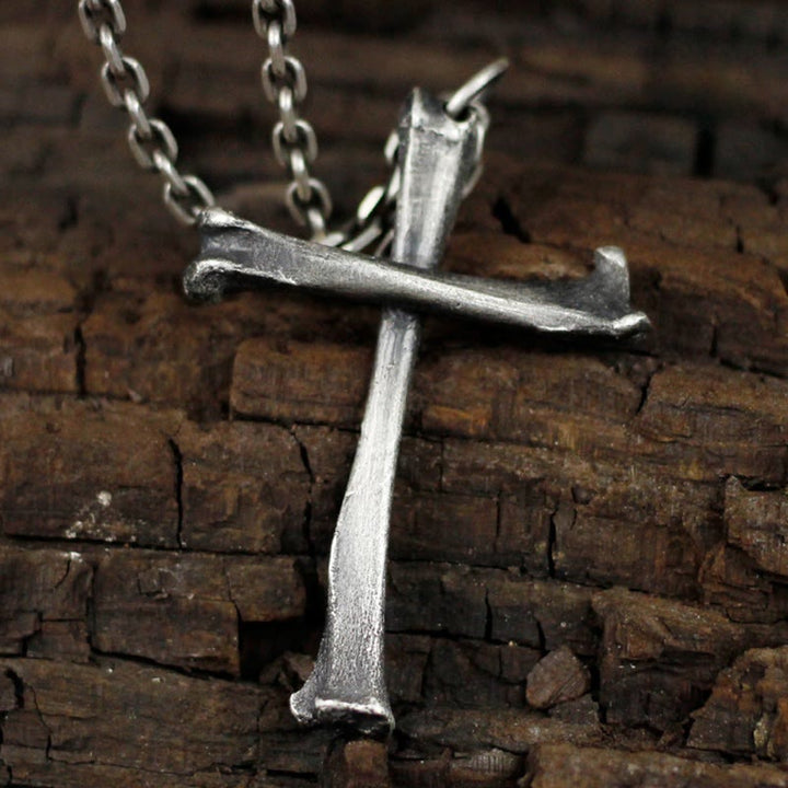 Christianartworkshop 925 Sterling Silver Modern & Minimalist Cross Bone-shaped Necklace: Showing Personality in Simplicity - image 5