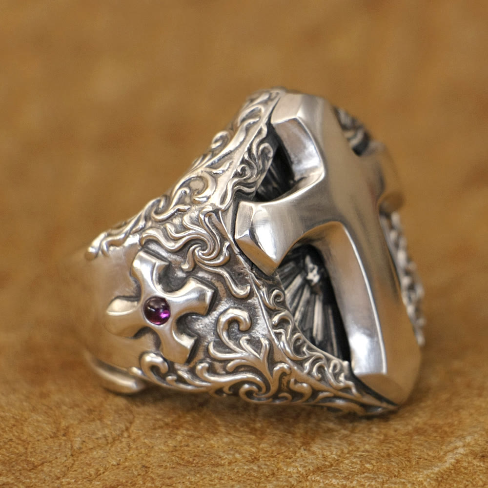 Christianartworkshop 925 Sterling Silver Divine Cross Ring - A Symbol of Spiritual Connection - image 4