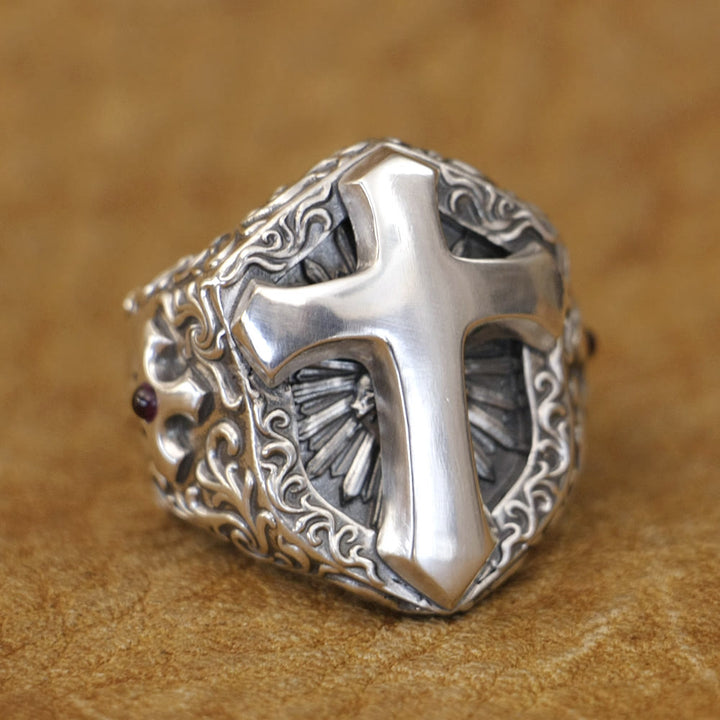 Christianartworkshop 925 Sterling Silver Divine Cross Ring - A Symbol of Spiritual Connection - image 3