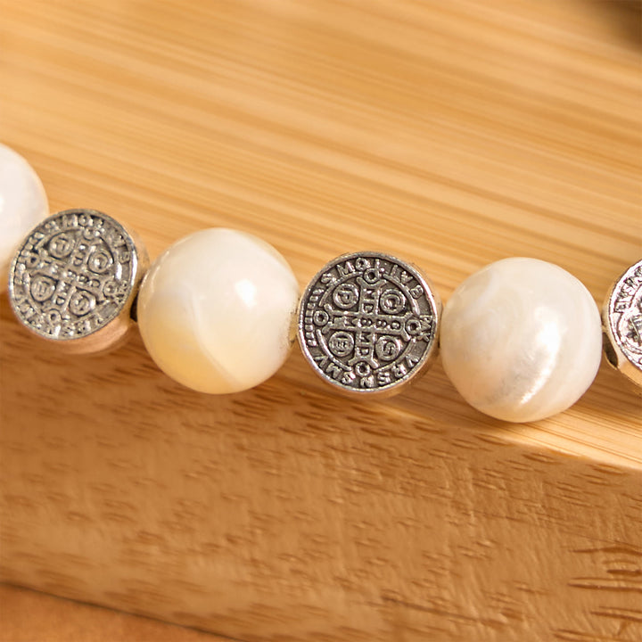 Christianartworkshop White Beads Crucifix Bracelet: A Stylish Token of Devotion - image 6