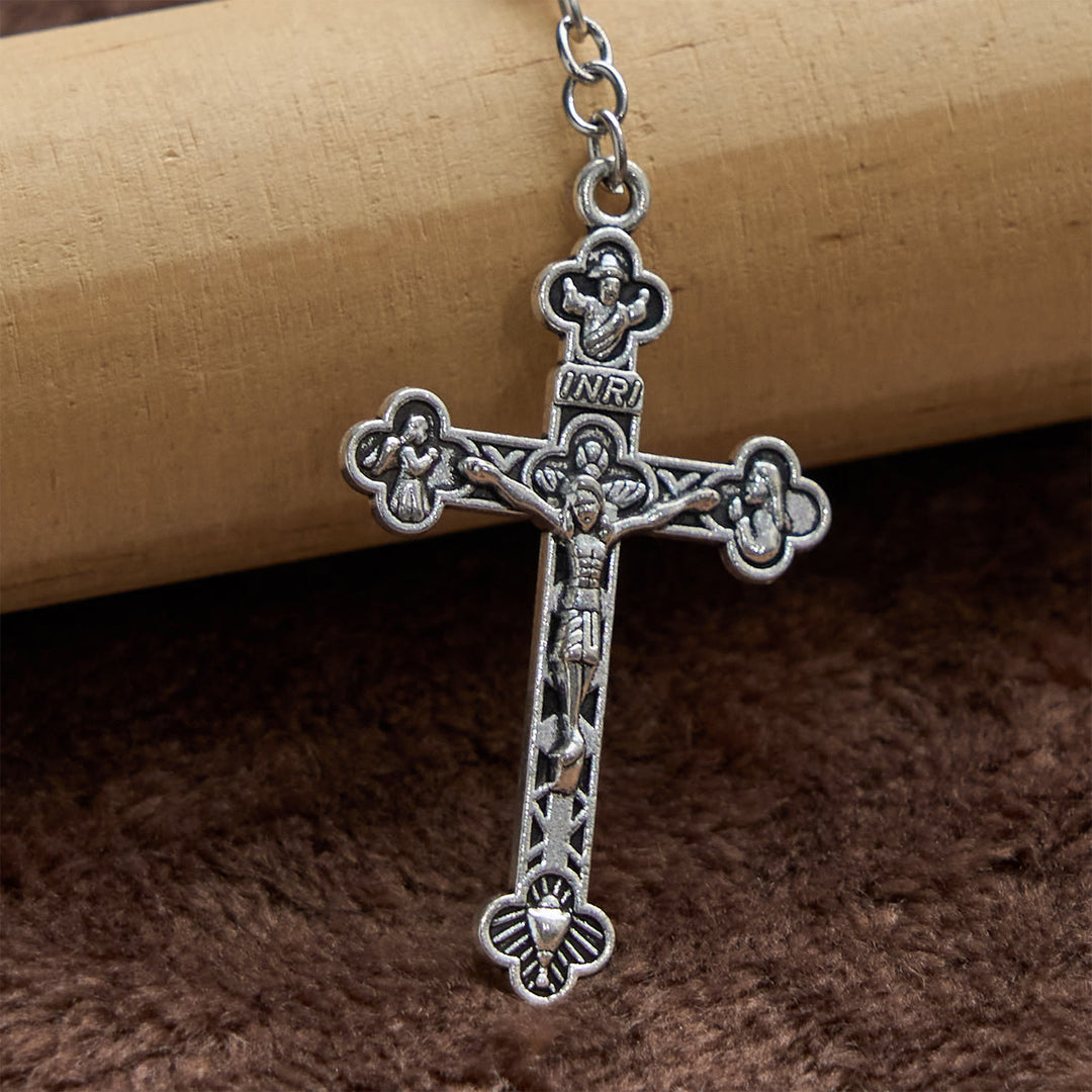 Christianartworkshop Miraculous Medal & Crucifix of 8mm Ceramics Beads Handmade Rosary - image 8
