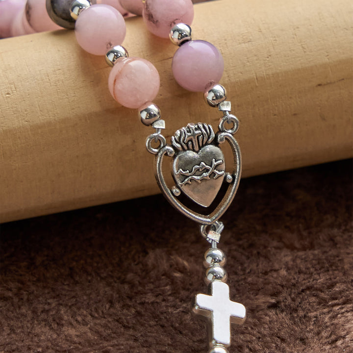 Christianartworkshop PRAYERFUL FAITH:Handmade Pink Round Beads Rosary with Gift Card - image 8