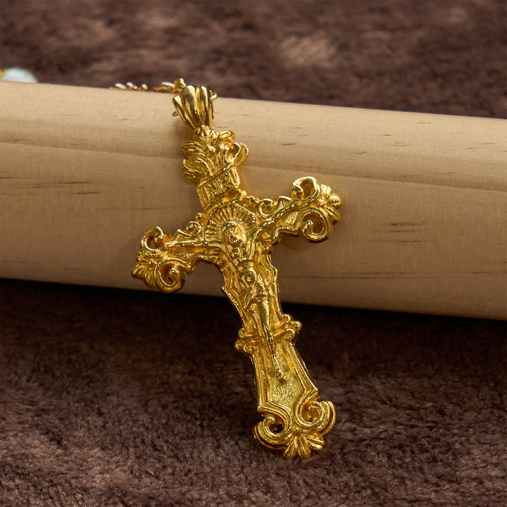 Christianartworkshop Handmade Sunflower-Inspired Rosary: A Divine Creation with Yellow Floral Beads - image 6