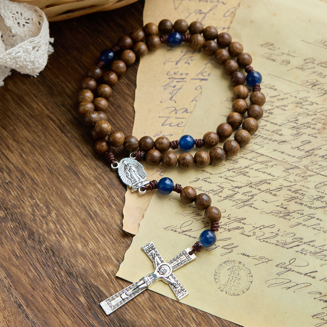 Christianartworkshop Handmade Gold sandalwood Rosary with Our Lady of Guadalupe: A Faithful Companion - image 1