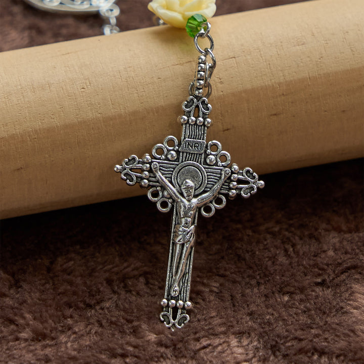 Christianartworkshop PRAYERFUL FAITH: Handmade Purple Pearl & Flower Divine Mercy Rosary with Gift Card - image 7