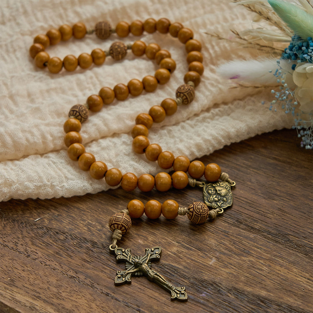 Christianartworkshop Jesus Is The Gift: 10mm Olive Wood Bead Handmade Rosary with Gift Card - image 12