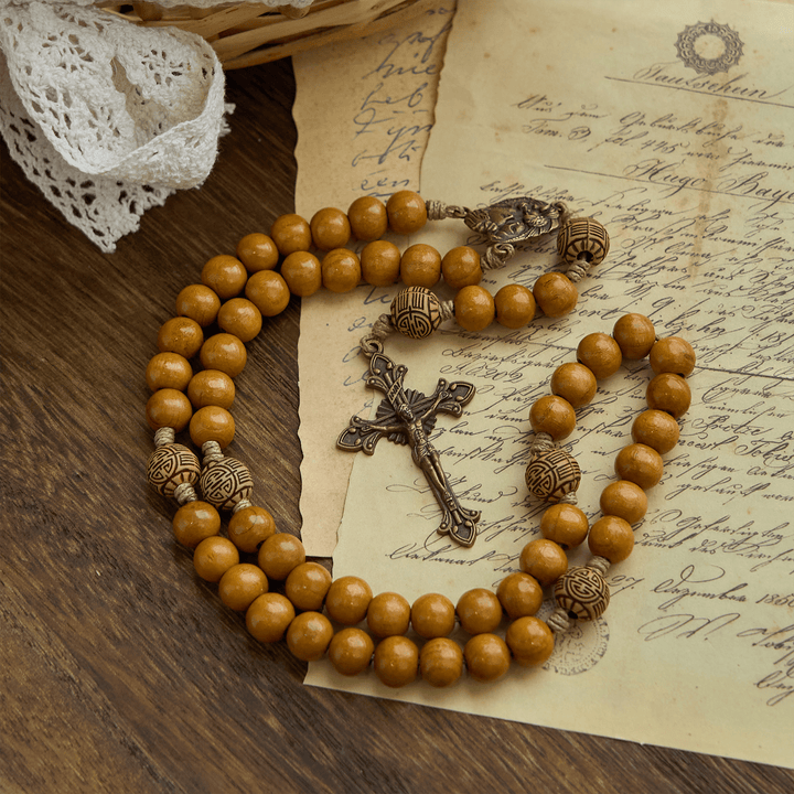 Christianartworkshop Jesus Is The Gift: 10mm Olive Wood Bead Handmade Rosary with Gift Card - image 6