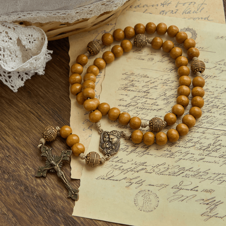 Christianartworkshop Jesus Is The Gift: 10mm Olive Wood Bead Handmade Rosary with Gift Card - image 7