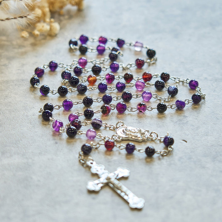 Christianartworkshop 6mm Purple Agate Rosary: A Reminder of God's Regal & Divine Nature - image 2