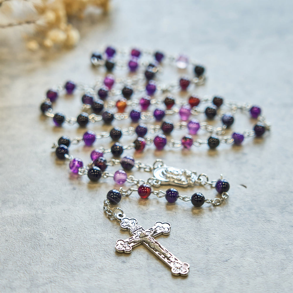 Christianartworkshop 6mm Purple Agate Rosary: A Reminder of God's Regal & Divine Nature - image 2