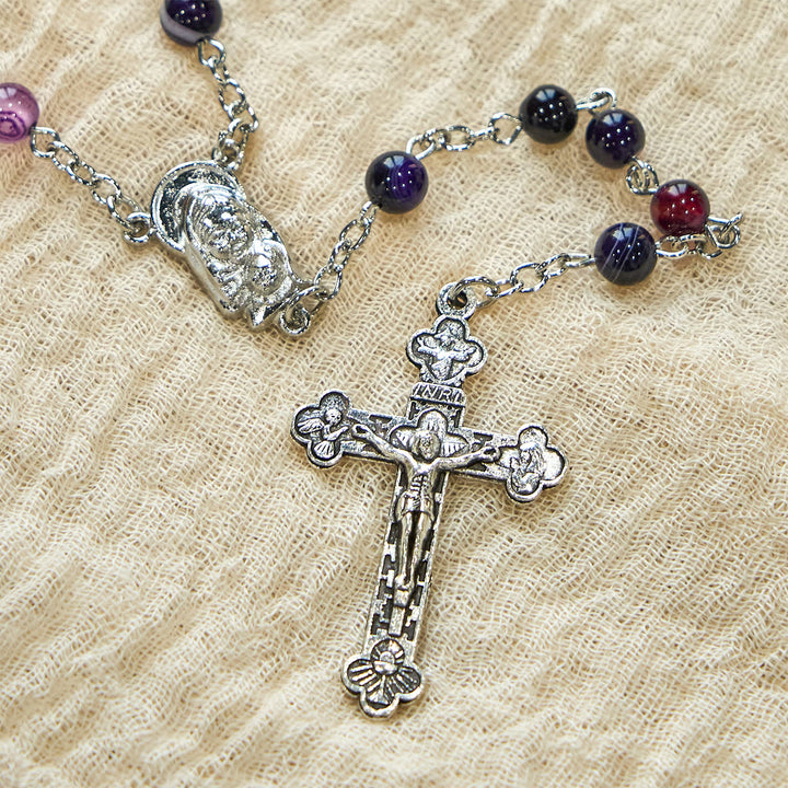 Christianartworkshop 6mm Purple Agate Rosary: A Reminder of God's Regal & Divine Nature - image 5
